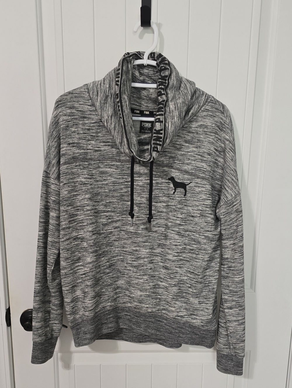 PINK Victoria's Secret Gray Marled Cowl Neck Sweater